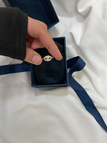 خاتم مطلي ماء الذهب يشمل البكج