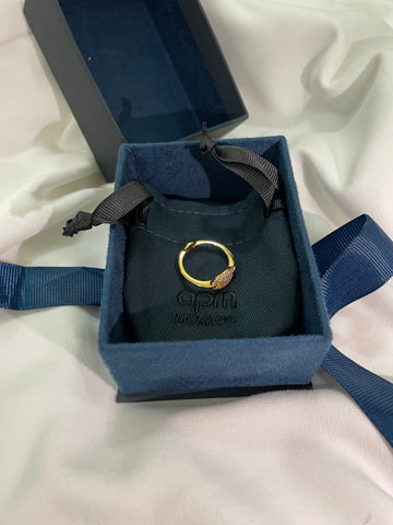 خاتم مطلي ماء الذهب يشمل البكج