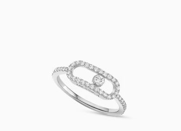 خاتم فضي مرصع بالزركون